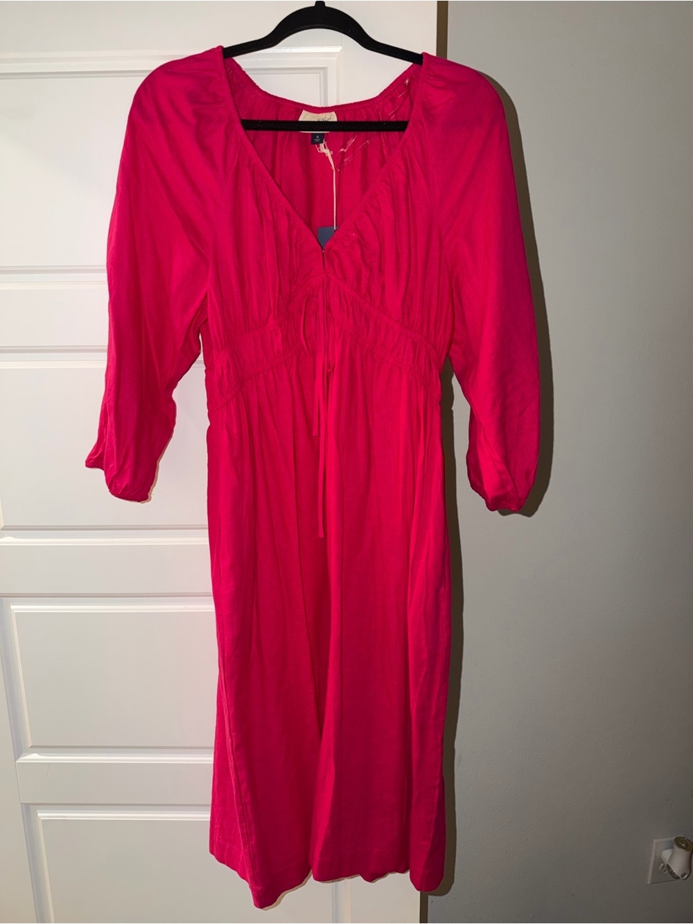 Universal Thread Bright Fuchsia V-Neck Midi Dress